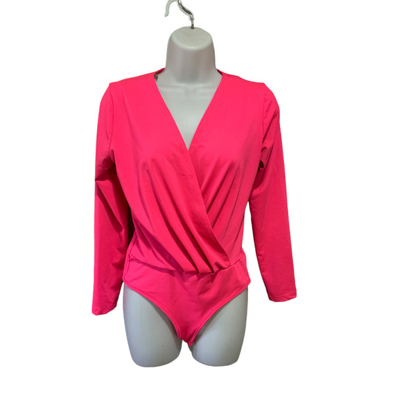 Fashion House Women's Pink V-Neck Body Suit Pre-Owned #1346 - Picture 1 of 5